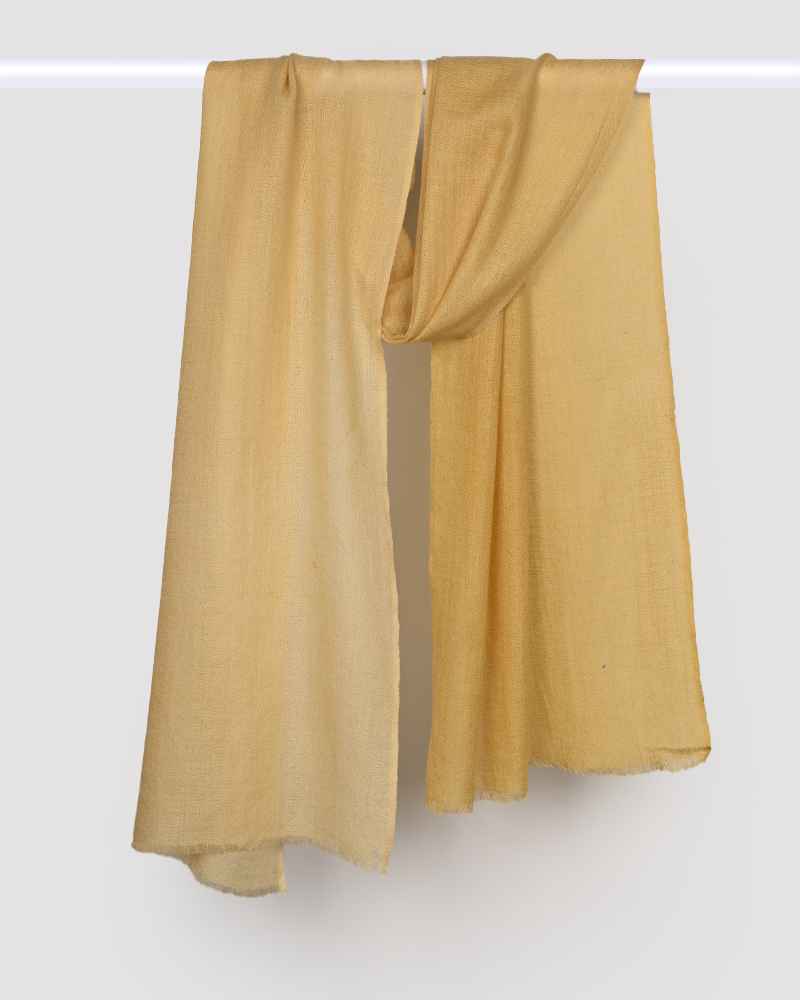 Pashmina Wool Diamond Weave Ombre Muffler in Yellow